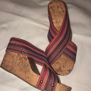 Pink Strapped Wedges